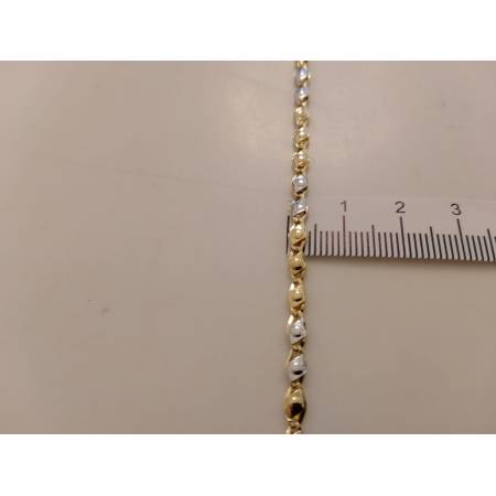 COLLANA ORO 18 KT 750% Giallo Bianco COLLIER Maglia Bicolor Girocollo Uomo Donna