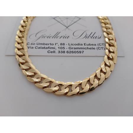 COLLANA Uomo In ORO GIALLO 18 Karati 750%/1000 Collier Catena Grumetta Girocollo