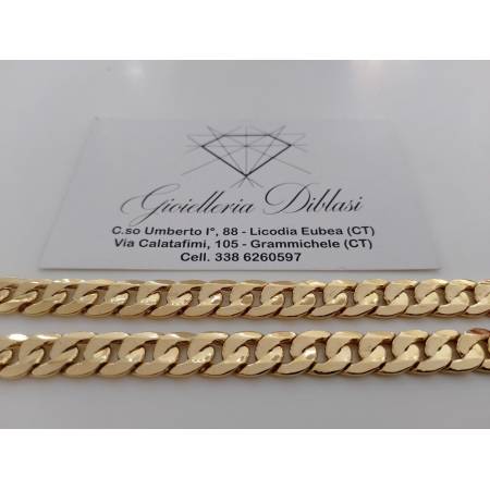 COLLANA Uomo In ORO GIALLO 18 Karati 750%/1000 Collier Catena Grumetta Girocollo