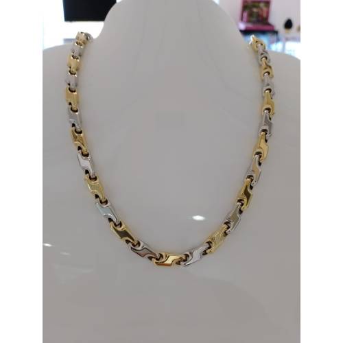 COLLANA Uomo Donna ORO Bicolore 18...