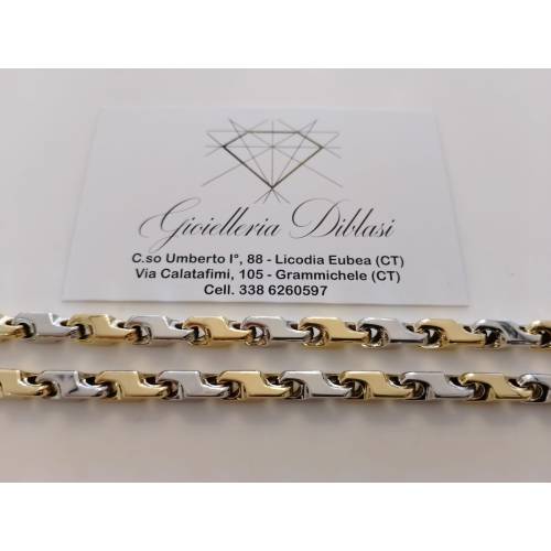 COLLANA Uomo Donna ORO Bicolore 18...