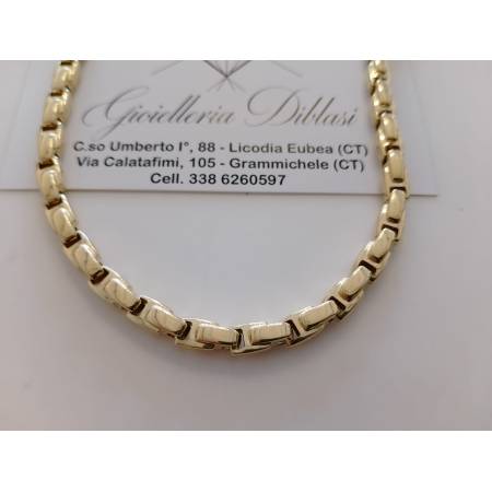 COLLANA Uomo Donna ORO 18 Karati 750/1000 GIALLO Collier GIROCOLLO Maglia Lucida