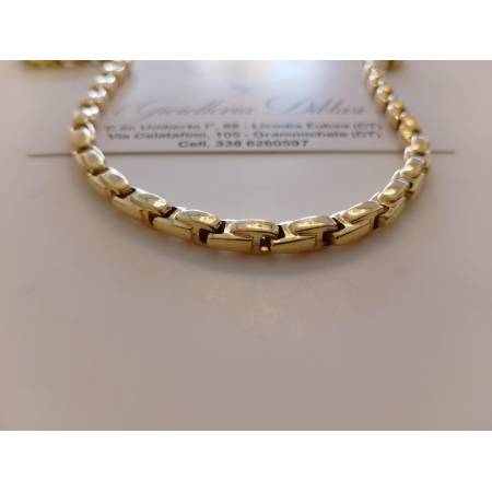 COLLANA Uomo Donna ORO 18 Karati 750/1000 GIALLO Collier GIROCOLLO Maglia Lucida