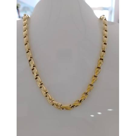 COLLANA Uomo Donna ORO 18 Karati 750/1000 GIALLO Collier GIROCOLLO Maglia Lucida