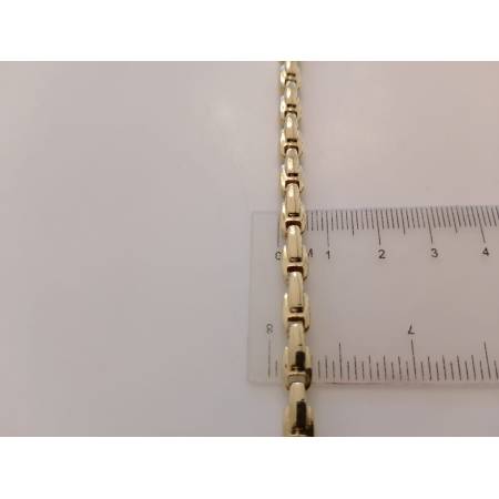 BRACCIALE Uomo Donna Unisex ORO GIALLO 18 Karati 750/1000 Maglia Lucida Tubolare