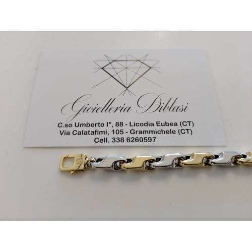 BRACCIALE Uomo Donna Oro 18 Karati...