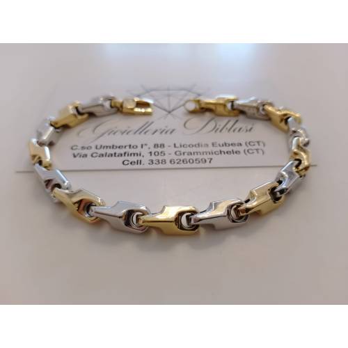 BRACCIALE Uomo Donna Oro 18 Karati...