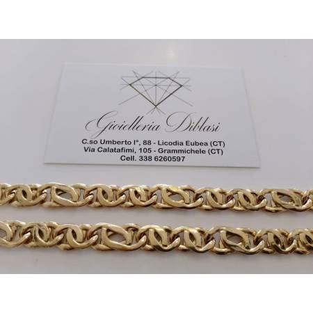 COLLANA Uomo Donna Unisex ORO GIALLO 18 Kt 750% Collier Maglia CATENA Girocollo
