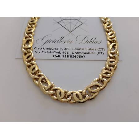 COLLANA Uomo Donna Unisex ORO GIALLO 18 Kt 750% Collier Maglia CATENA Girocollo