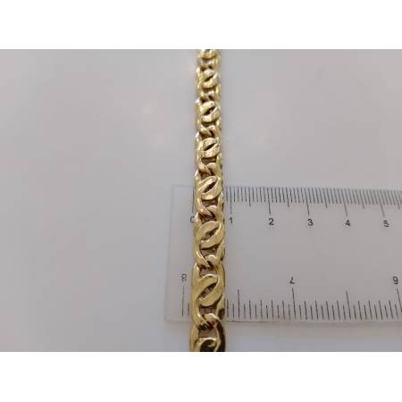 BRACCIALE Uomo Donna Unisex ORO GIALLO 18 Karati 750/1000 Maglia Catena Piatta