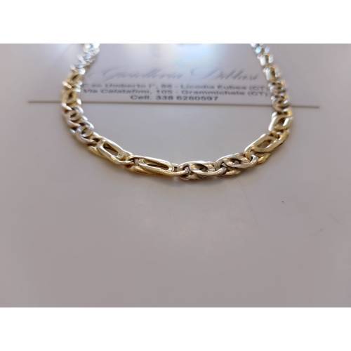 COLLANA ORO 18 Kt 750 Giallo Bianco...