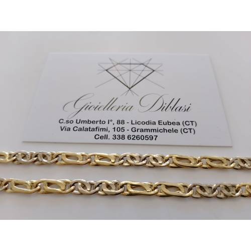 COLLANA ORO 18 Kt 750 Giallo Bianco...