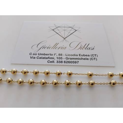 COLLANA ROSARIO ORO GIALLO 18 Karati...