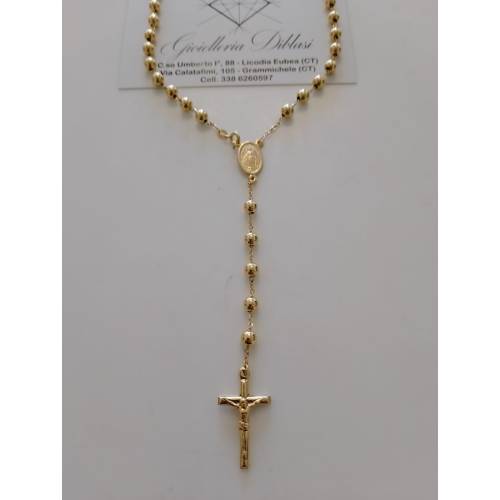 COLLANA ROSARIO ORO GIALLO 18 Karati...