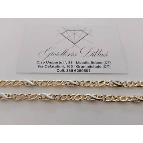 COLLANA Maglia Bicolore GIALLO BIANCO...