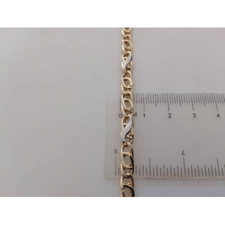 COLLANA Maglia Bicolore GIALLO BIANCO Uomo Donna Unisex Oro 18 Karati 750/1000