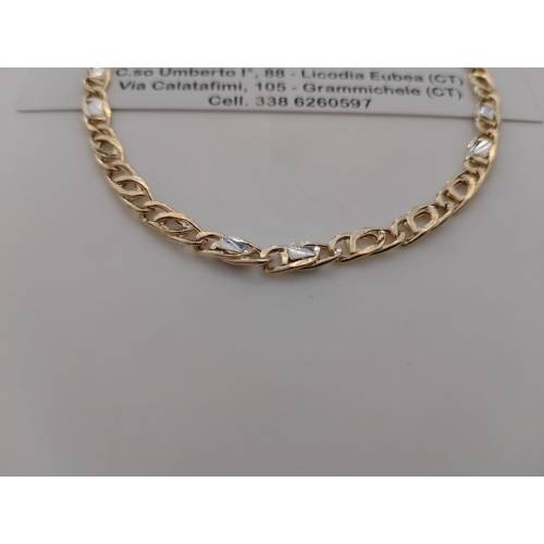 COLLANA ORO Bicolore GIALLO BIANCO 18...