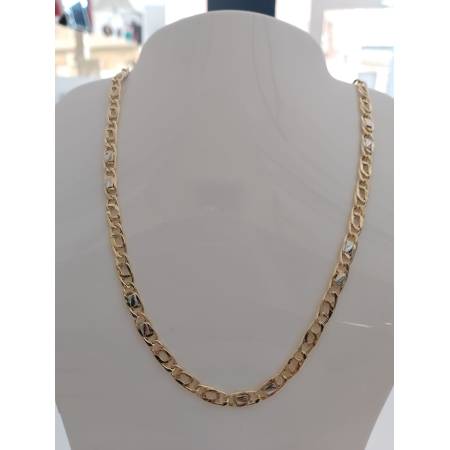 COLLANA ORO Bicolore GIALLO BIANCO 18 Karati 750% Uomo Donna Collier Girocollo