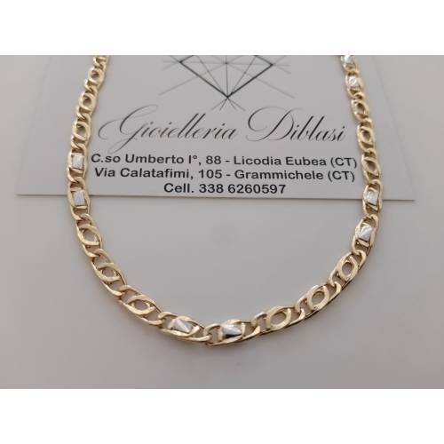 COLLANA ORO Bicolore GIALLO BIANCO 18...