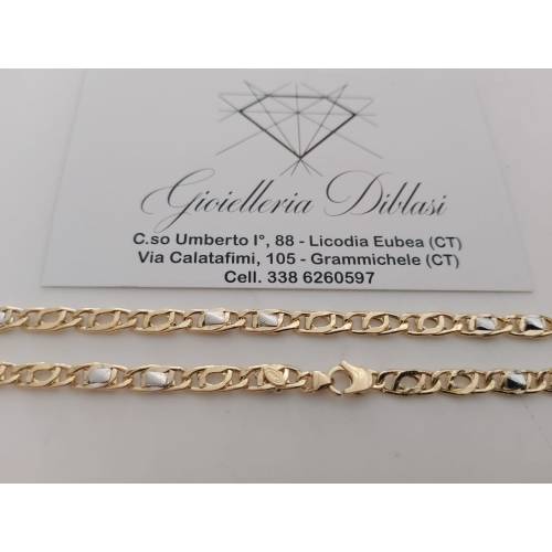 COLLANA ORO Bicolore GIALLO BIANCO 18...
