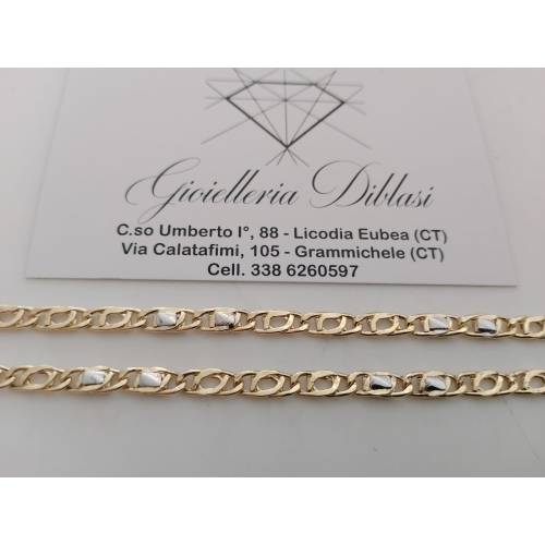 COLLANA ORO Bicolore GIALLO BIANCO 18...