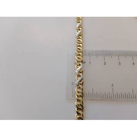 COLLANA Collier Uomo Donna ORO 18 KARATI 750% Bicolore Maglia CATENA GIROCOLLO