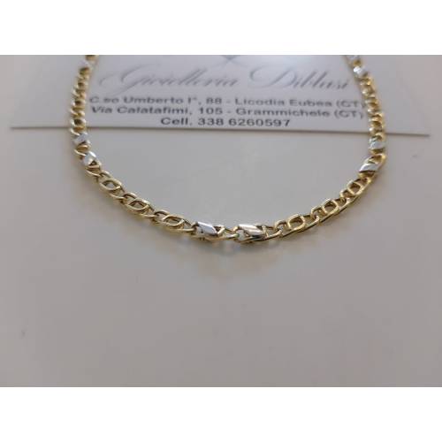 COLLANA ORO Bicolore GIALLO BIANCO 18...