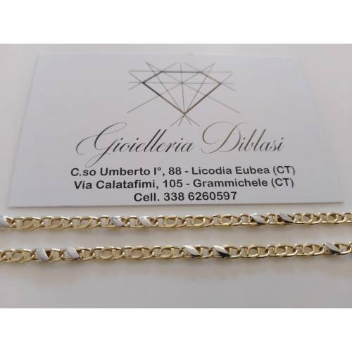 COLLANA ORO Bicolore GIALLO BIANCO 18...
