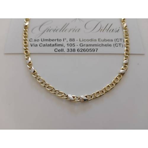 COLLANA ORO Bicolore GIALLO BIANCO 18...