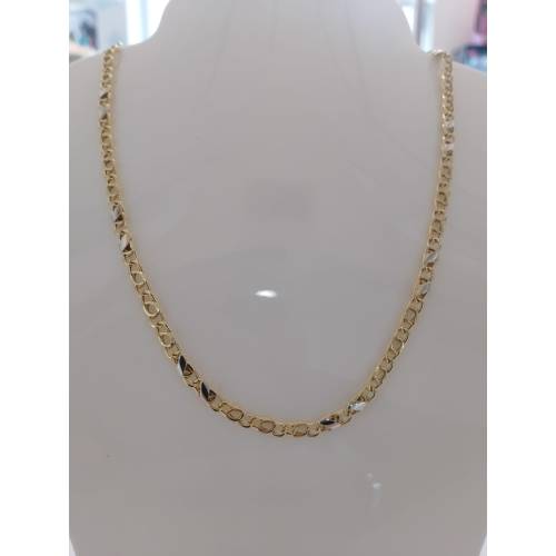 COLLANA ORO Bicolore GIALLO BIANCO 18...