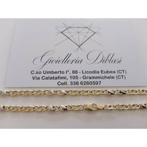 COLLANA ORO Bicolore GIALLO BIANCO 18...