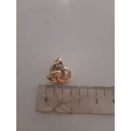 ORECCHINI Con Tre Colori ORO GIALLO BIANCO ROSSO 18 Kt 750%