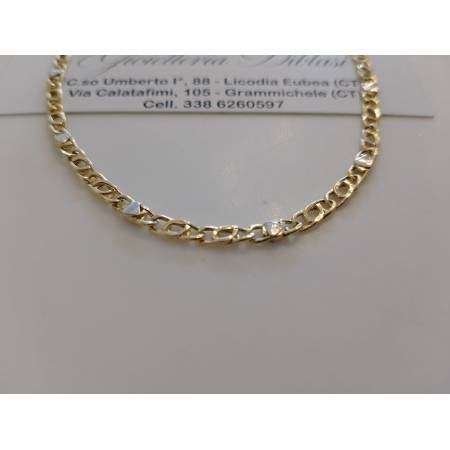 COLLANA COLLIER Uomo Donna ORO 18 Karati 750% Girocollo Giallo Bianco Bicolore