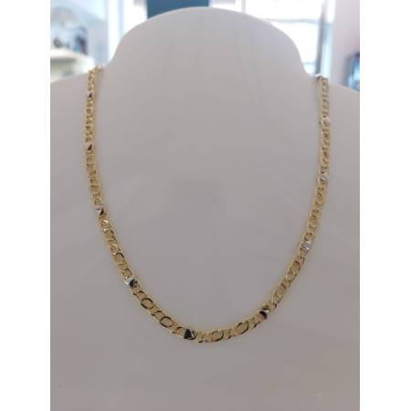 COLLANA COLLIER Uomo Donna ORO 18 Karati 750% Girocollo Giallo Bianco Bicolore