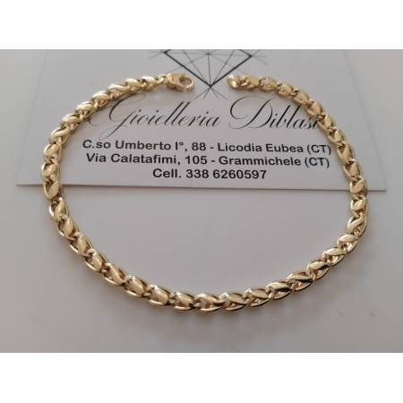 BRACCIALE Oro 18 Karati 750% Uomo Donna Unisex ORO GIALLO Made in Italia