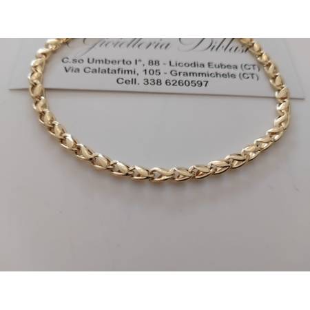 BRACCIALE Oro 18 Karati 750% Uomo Donna Unisex ORO GIALLO Made in Italia