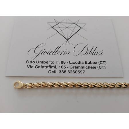 BRACCIALE Oro 18 Karati 750% Uomo Donna Unisex ORO GIALLO Made in Italia