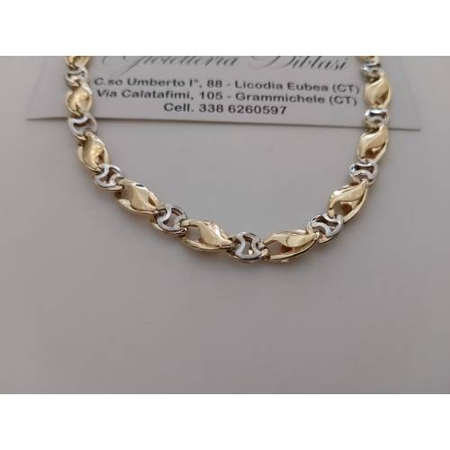 COLLANA ORO Bicolor GIALLO BIANCO 18...