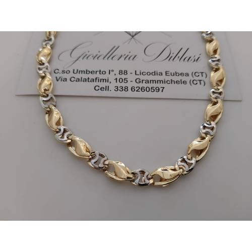 COLLANA ORO Bicolor GIALLO BIANCO 18...