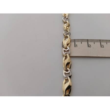 COLLANA ORO Bicolor GIALLO BIANCO 18 KT 750% Uomo Donna Collier CATENA Girocollo