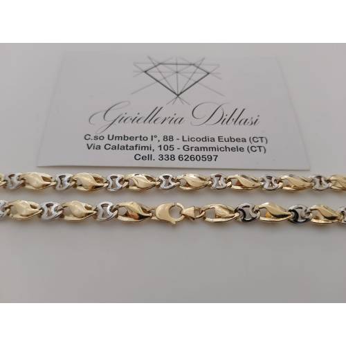 COLLANA ORO Bicolor GIALLO BIANCO 18...