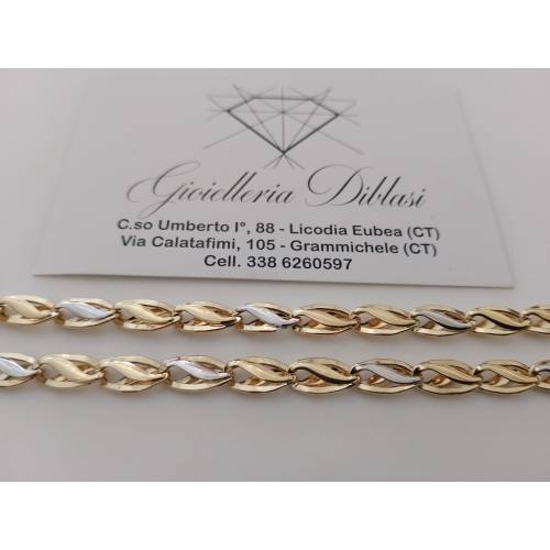 COLLANA ORO Bicolor GIALLO BIANCO 18...