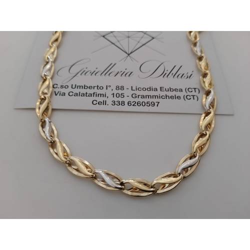 COLLANA ORO Bicolor GIALLO BIANCO 18...