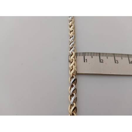 COLLANA GIROCOLLO Uomo Donna ORO GIALLO BIANCO 18 KT 750% Maglia Bicolor Collier