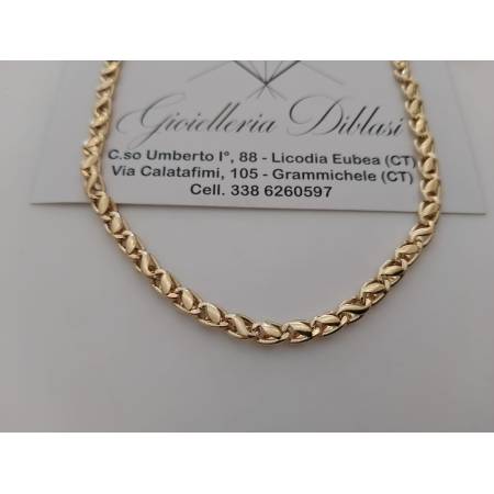 COLLANA In ORO GIALLO 18 Karati 750% Uomo Donna Unisex COLLIER Catena Girocollo