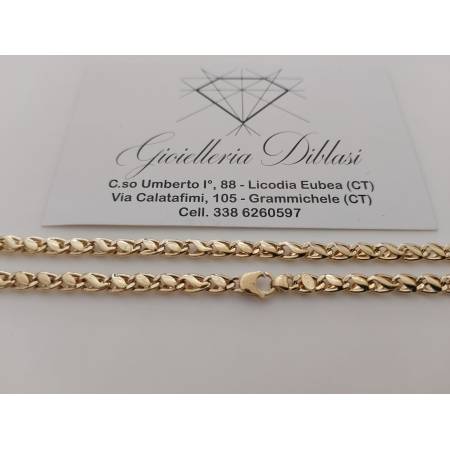 COLLANA In ORO GIALLO 18 Karati 750% Uomo Donna Unisex COLLIER Catena Girocollo