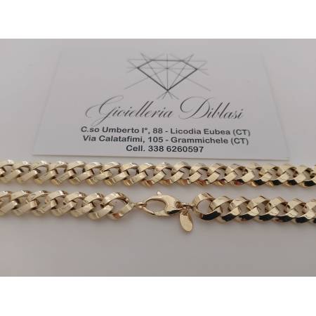 COLLANA Donna ORO GIALLO 18 KARATI 750% Collier Girocollo Maglia CATENA Lucida