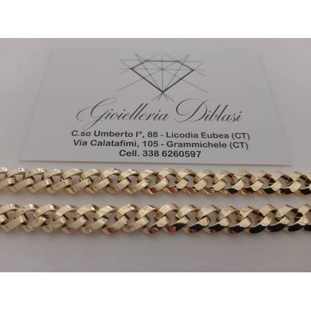 COLLANA Donna ORO GIALLO 18 KARATI 750% Collier Girocollo Maglia CATENA Lucida