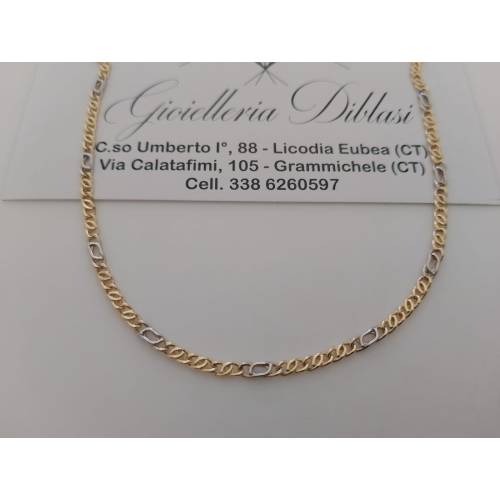 COLLANA Uomo Donna ORO GIALLO BIANCO...