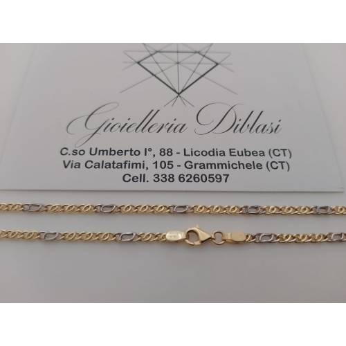 COLLANA Uomo Donna ORO GIALLO BIANCO...